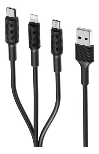 Cable Cargador Usb 3 En 1 Para Tipo C  Micro Usb - Lightning