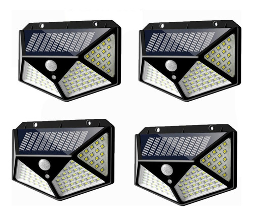 Kit 3 Refletor Solar 100 Leds 20w Holoforte Sensor Presença