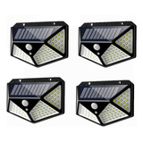 Kit 3 Refletor Solar 100 Leds 20w Holoforte Sensor Presença