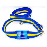 Combo Chapita+escudo+ Collar Y Correa Boca Juniors 3cm Ancho