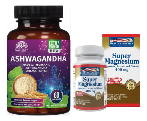Ashwagandha + Super Magnesio - Unidad a $2359