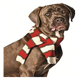 Chilly Dog Bufanda Para Mascotas, Color Blanco Y Rojo