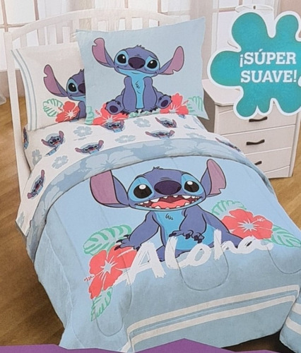 Set Edredón Infantil Stitch Disney Individual.