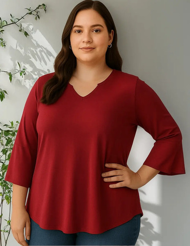 Blusa Feminina Manga Flare Plus Size Viscolycra Lançamento | MercadoLivre