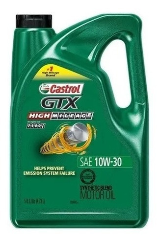 Aceite Castrol Gtx High Mileage 10w-30 Mezcla Sintética.