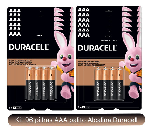 96 Pilhas Duracell Alcalina Aaa(palitos) Atacado