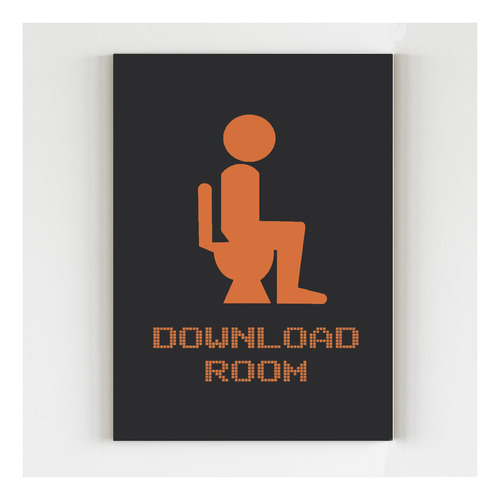 Placa Decorativa Download Room Banheiro Mdf 20x29 A4