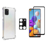 Capa Capinha Compativel Galaxy A21s + Pelicula 3d +pl Camera