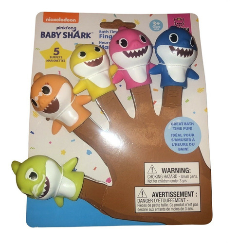 Baby Shark Pinkfong Marionetas Didacticas De Dedo 5 Sharks