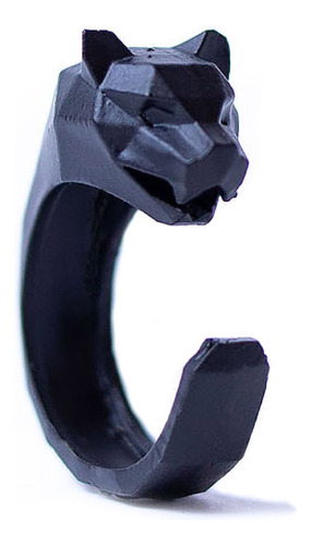 Anillo Jaguar Ajustable En Color Negro Mate Unisex Marbia 