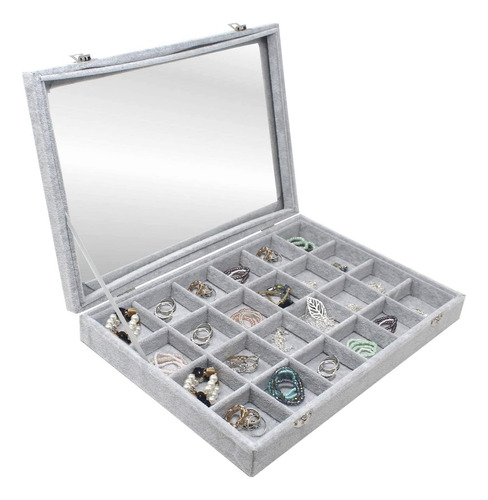 Estuche Organizador 24 Anillos Joyería Rejillatransparente