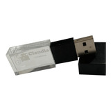 Kit100uni. Pen Drive Vidro Preto 16gb Personalizado No Vidro