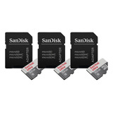 3 Micro Sd 32gb 100mb/s Sandisk Ótima Opção P/ Camêra Espiã