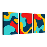 Cuadros Decorativos Moderno Tríptico Colorido Abstracto 010