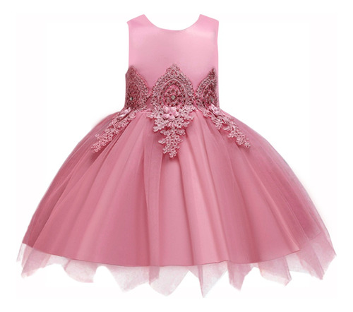 Vestido De Niña Con Pajarita Vestido Bonito Princesa Encaje