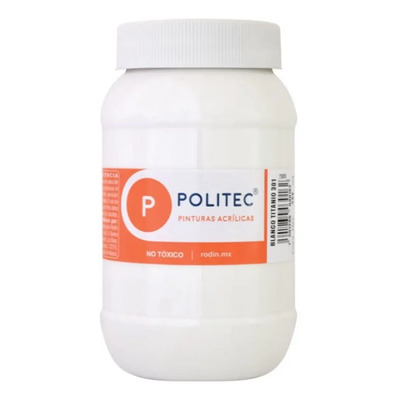 Pintura Acrílica Politec Blanco de Titanio 500ml Mate Multiusos | MercadoLibre