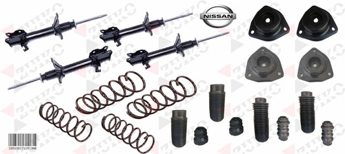 Kit Amortiguadores Resortes Bases Y Cubre Tsuru Gs 92-2010