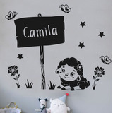 Vinilos Decorativos Infantil Oveja Bebes Con Nombre Cartel