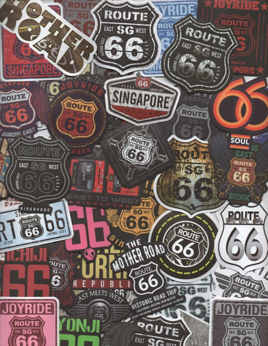 Motocross Ruta 66 Stickers 50 Calcomanias Pvc Vs Agua