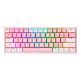 Teclado Gamer Redragon K616 Fizz Rgb Pro Rosa Y Blanco