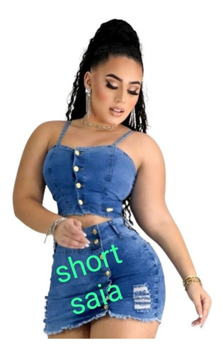 Saia Short Jeans Tata  Coleção Linda  Tem Tebela De Medidas 