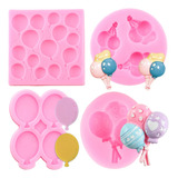 4pcs Molde De Silicona Fiesta Del Bebé Globo Fondant Resina