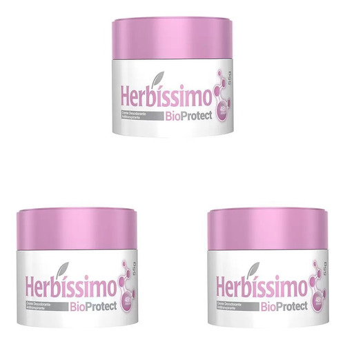 Kit C/3 Desodorante Creme Herbíssimo Hibisco 55g