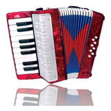 Sanfona Acordeon Gaita Semi Profissional 8 Baixos 17 Teclas Cor Vermelho