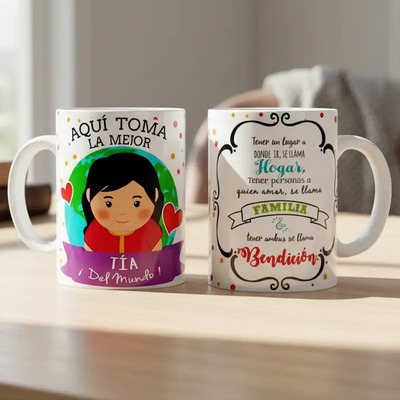 Taza Aquí Toma La Mejor Tía Del Mundo Regalo Familiar Blanco Aquí Toma La Mejor Tía Del Mundo