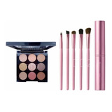 Kit De Maquillaje Paleta Sombra Y Set De Brochas Profesional