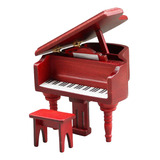 Piano De Madera Con Taburete, Instrumento Musical Rojo En