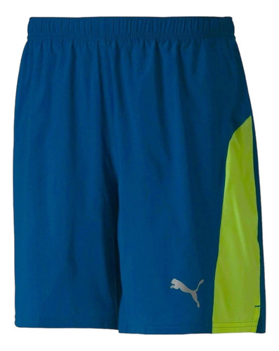 Short Deportivo Puma Run Azul/verde Para Hombre - Original