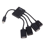 4 Puertos Micro Usb Carga De Energía Otg Hub Cable Telefono