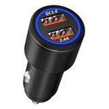 Cargador Para Auto Qc 3.0 Carga Rápida 2 Usb