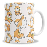 Caneca Porcelana Perro Shiba Inu Estilo Kawaii