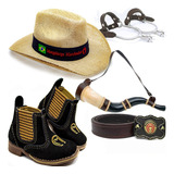 Kit Infantil Country Cowboy Bota + Berrante + Acessorios