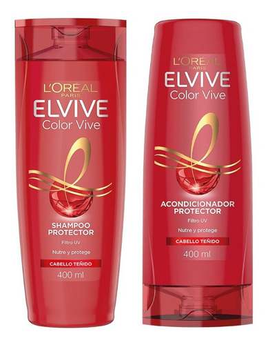 Shampoo Y Acondicionador 400ml Elvive Color Vive