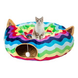 Cama Tunel Grande Para Gatos Con Juguetes Y Cojin - 10puLG