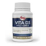 Vita D3 + C + Zinco 60 Caps De 1000mg Vitafor - Original