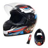 Capacete Unissex Fechado Ebf Dragon Preto Vermelho 61