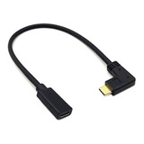 Cable De Extensión Usb C De 11.8 in, Ángulo Recto 90 Grados