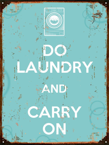 Cartel De Chapa Vintage Laundry Lavadero