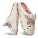 Pantufla Shosh Para Mujer Color Blanco De Unicornio