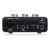 Interface De Áudio Behringer 2 Canais Para Home Studio Um2