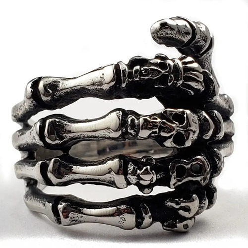 Anillo Mano Calavera Esqueleto Acero Inoxidable Mujer Hombre | MercadoLibre