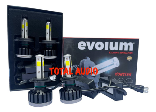  Kit D Focos Led Hyperled Evolum Monster 12500lm H4/h13/9007