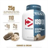 Suplemento En Polvo Dymatize Iso-100 Proteína Sabor Cookies & Cream En Pote De 2.3kg