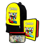 Mochila+ Funda Carpeta+ Cartu De Cuphead #49