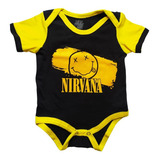 Mameluco Body Bebé Nirvana Grunge Rock Clover Baby