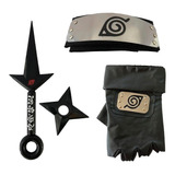 Kit Bandana Naruto Aldeia Da Folha E Luva De Couro Kakashi